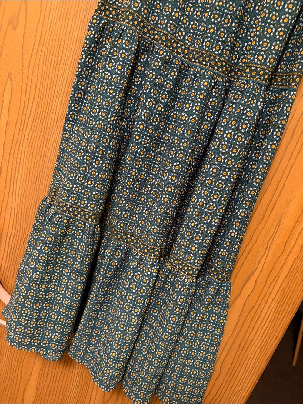 Teal Patterned Maxi skirt